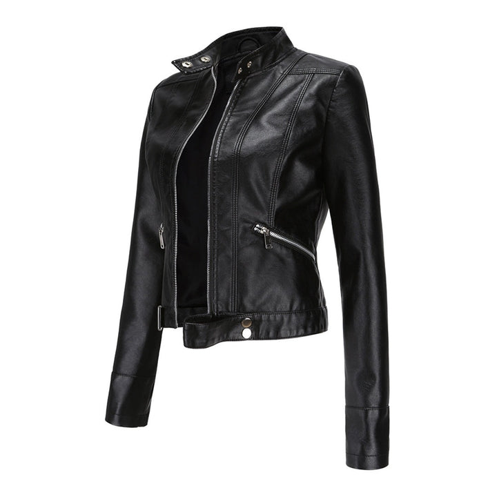 Océane | Blouson en Cuir Femme Style Biker Perfecto Zippé