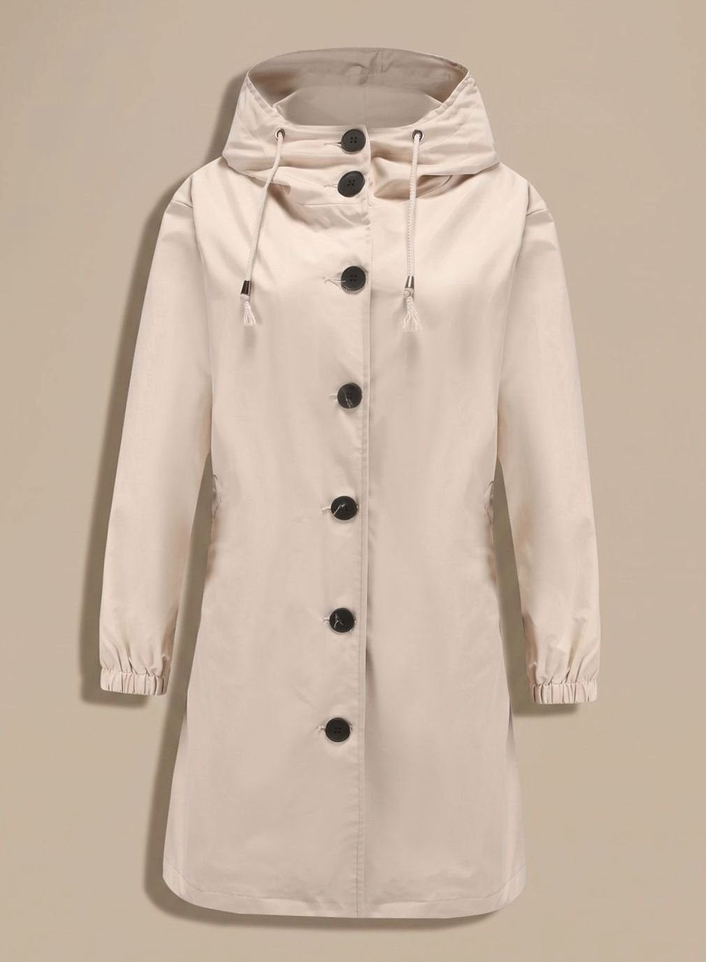 Océane | Manteau à Capuche Femme Long Imperméable Boutons