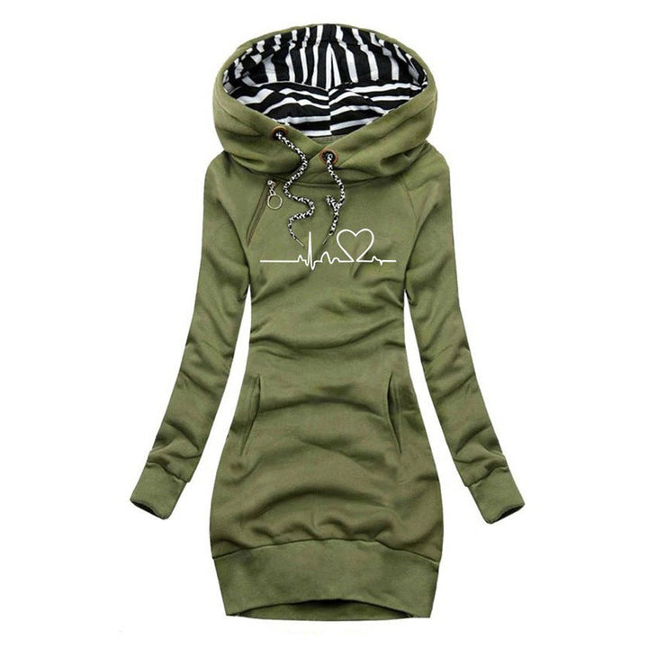 Océane | Pull Grande Taille Femme à Capuche Imprimé Cœur