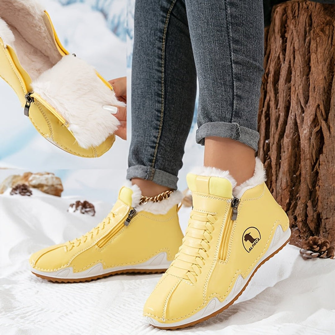 Ombeline | Boots Fourrées Femme Bottes Hiver Plates Fermeture Éclair