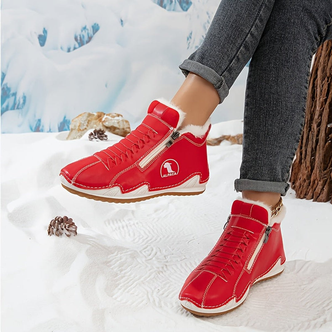 Ombeline | Boots Fourrées Femme Bottes Hiver Plates Fermeture Éclair