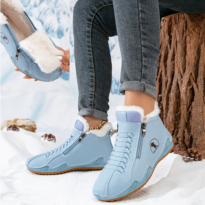 Ombeline | Boots Fourrées Femme Bottes Hiver Plates Fermeture Éclair
