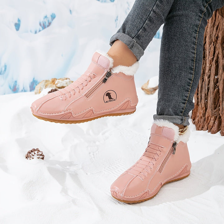 Ombeline | Boots Fourrées Femme Bottes Hiver Plates Fermeture Éclair
