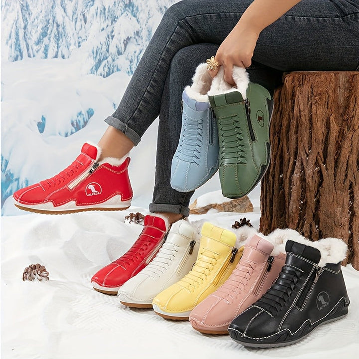 Ombeline | Boots Fourrées Femme Bottes Hiver Plates Fermeture Éclair