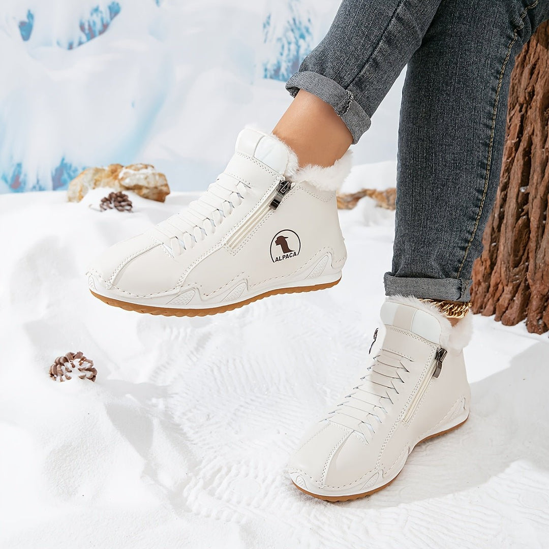 Ombeline | Boots Fourrées Femme Bottes Hiver Plates Fermeture Éclair