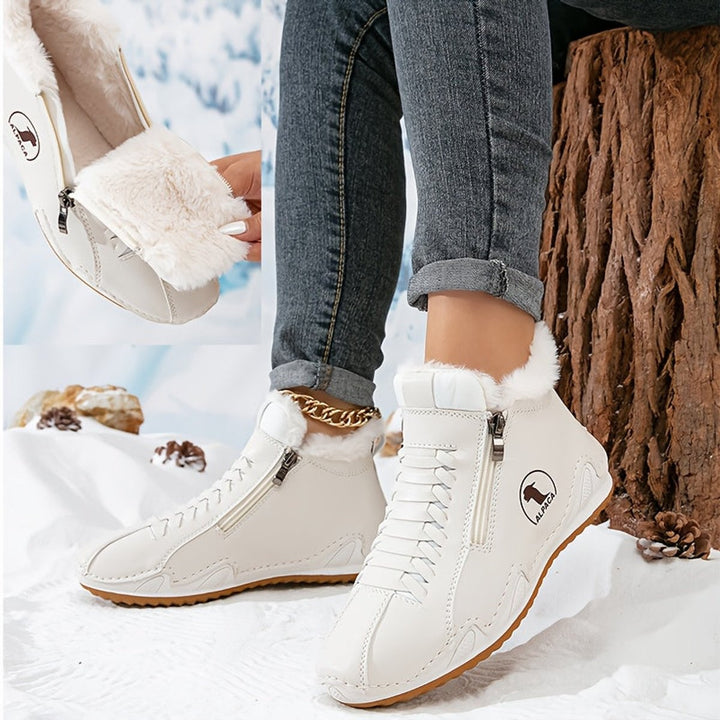Ombeline | Boots Fourrées Femme Bottes Hiver Plates Fermeture Éclair