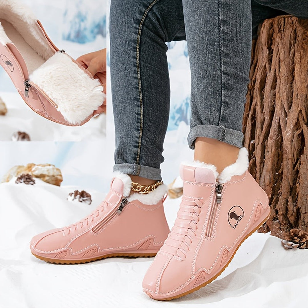 Ombeline | Boots Fourrées Femme Bottes Hiver Plates Fermeture Éclair