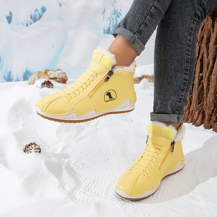 Ombeline | Boots Fourrées Femme Bottes Hiver Plates Fermeture Éclair