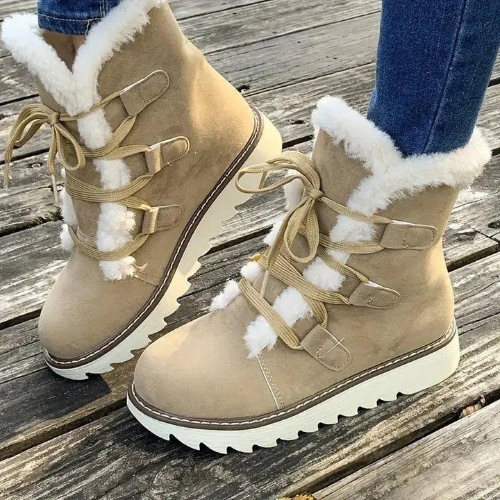 Ombeline | Boots Fourrées Femme Lacets Semelle Plateforme