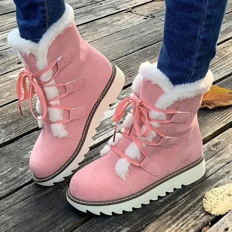 Ombeline | Boots Fourrées Femme Lacets Semelle Plateforme