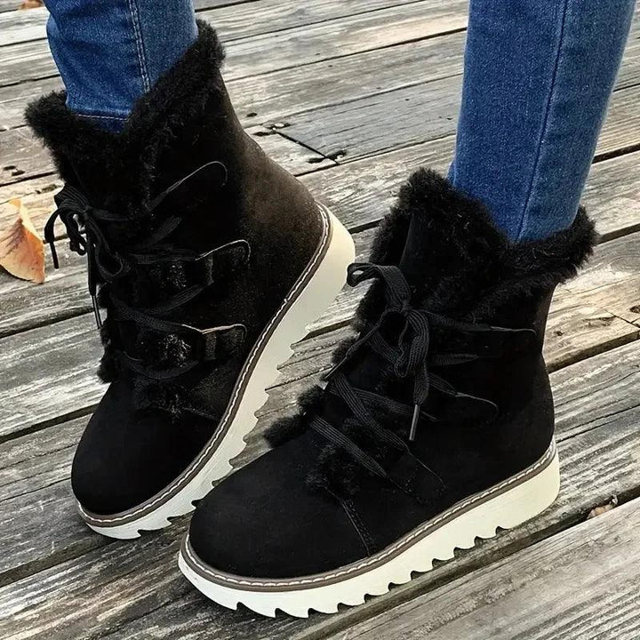 Ombeline | Boots Fourrées Femme Lacets Semelle Plateforme
