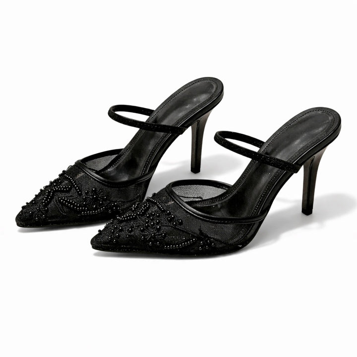 Ombeline | Escarpins Slingback Femme Broderie Florale Bout Pointu