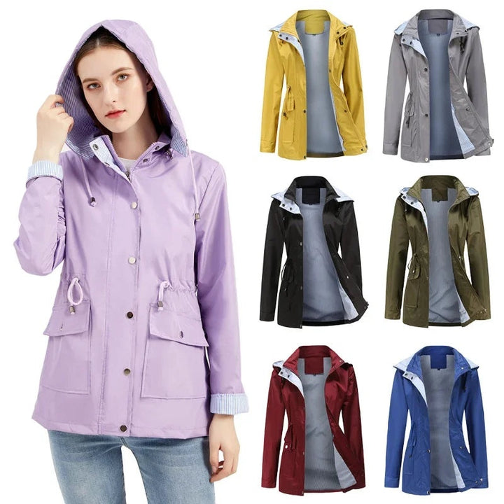 Ombeline | Imperméable Femme à Capuche Style Kway Coupe Ajustée