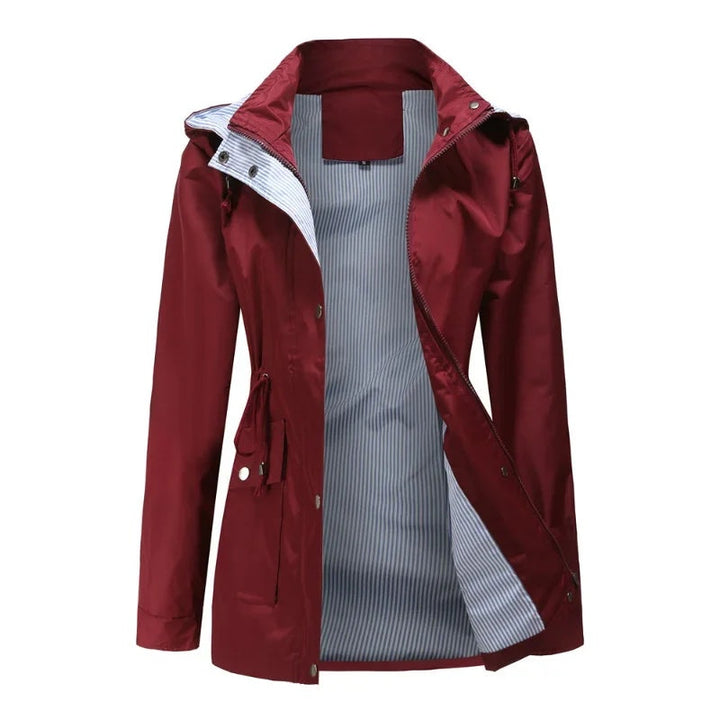 Ombeline | Imperméable Femme à Capuche Style Kway Coupe Ajustée