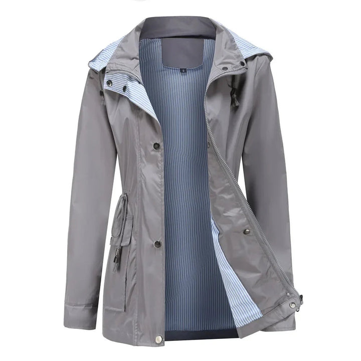 Ombeline | Imperméable Femme à Capuche Style Kway Coupe Ajustée