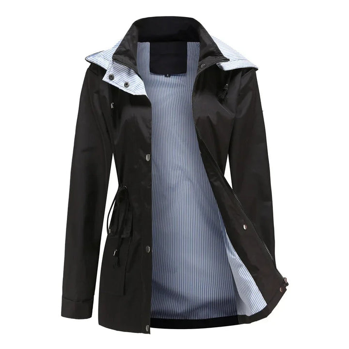 Ombeline | Imperméable Femme à Capuche Style Kway Coupe Ajustée