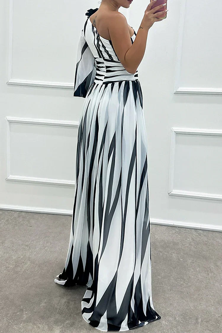 Ombeline | Robe de Soirée Manche Longue Femme Longue Épaule Asymétrique