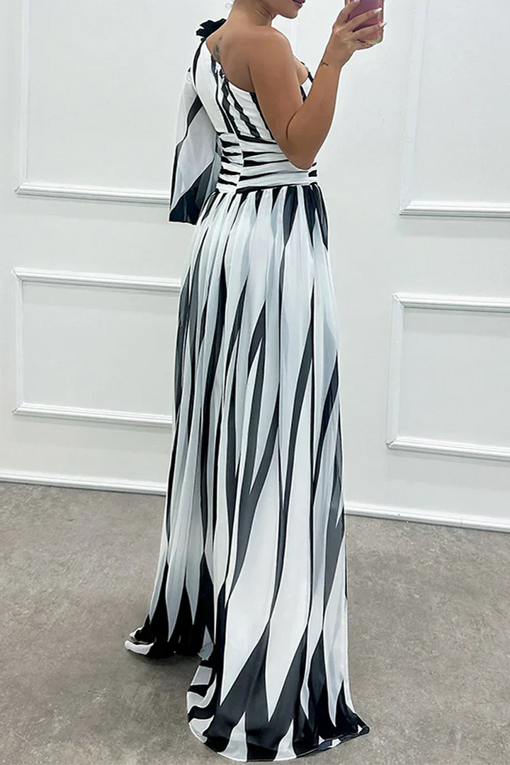 Ombeline | Robe de Soirée Manche Longue Femme Longue Épaule Asymétrique