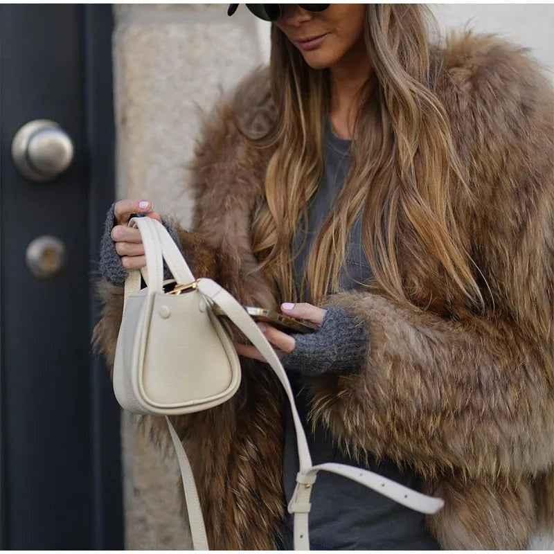 Ombeline | Veste Fourrure Femme Courte Manches Longues