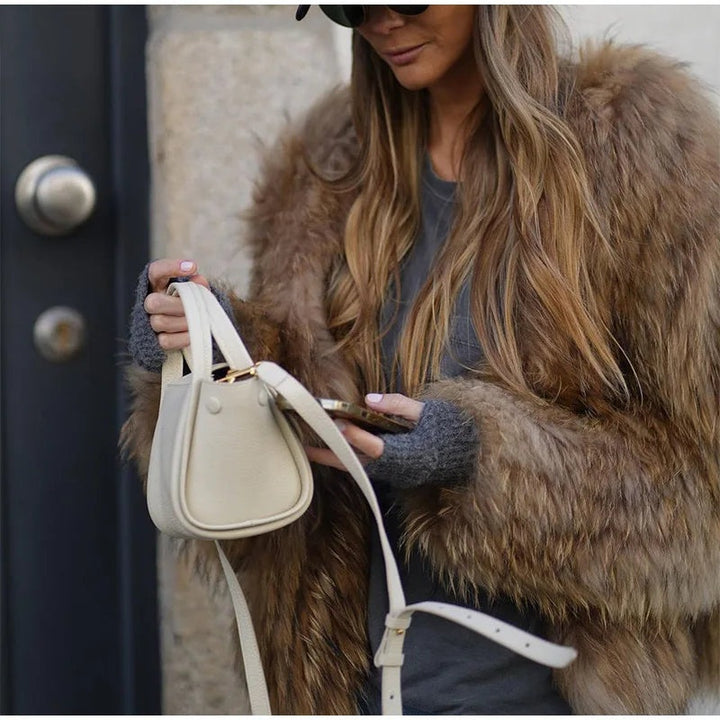 Ombeline | Veste Fourrure Femme Courte Manches Longues