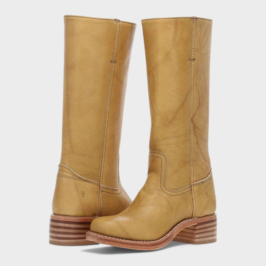 Pauline | Bottes Cuir Femme Tige Mi-Mollet Talon Bloc