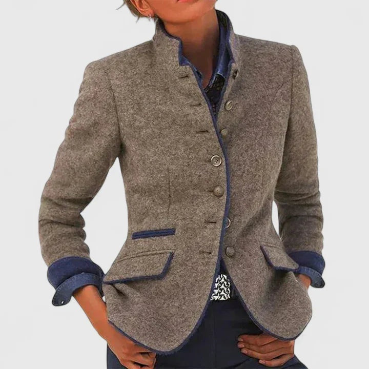 Pauline | Veste en Laine Habillée Femme Col Montant