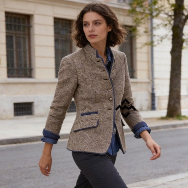 Pauline | Veste en Laine Habillée Femme Col Montant