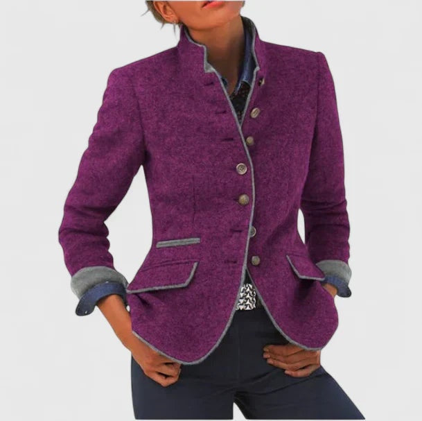 Pauline | Veste en Laine Habillée Femme Col Montant