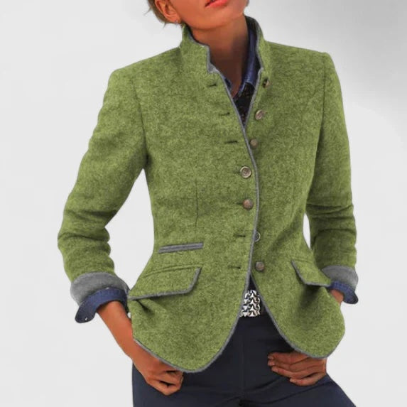 Pauline | Veste en Laine Habillée Femme Col Montant