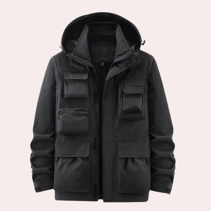 Quentin | Anorak Homme Imperméable à Capuche Multi-Poches