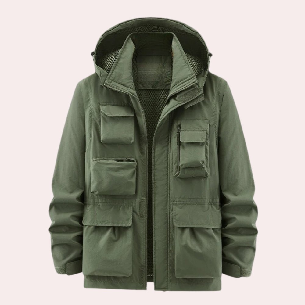 Quentin | Anorak Homme Imperméable à Capuche Multi-Poches