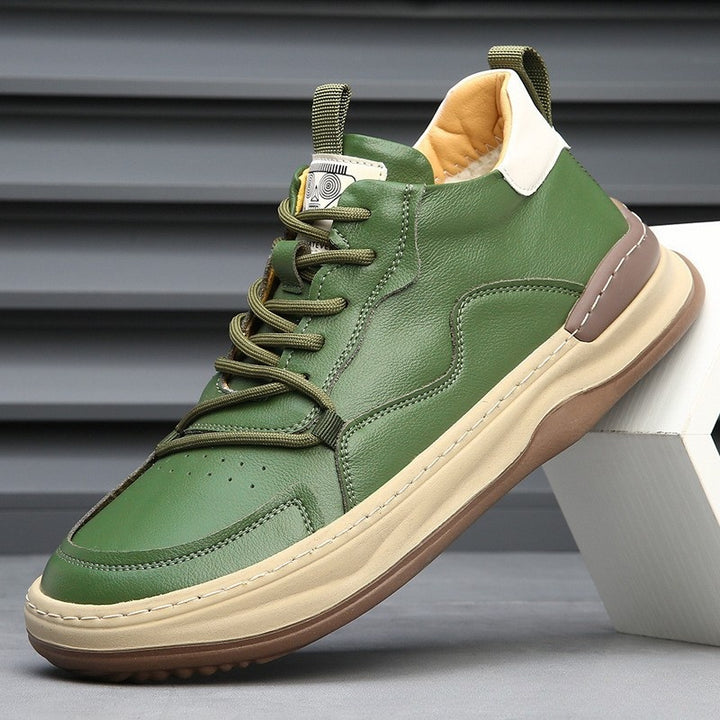 Quentin | Basket Cuir Homme Semelle Épaisse Lacets