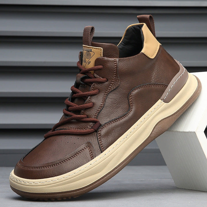 Quentin | Basket Cuir Homme Semelle Épaisse Lacets