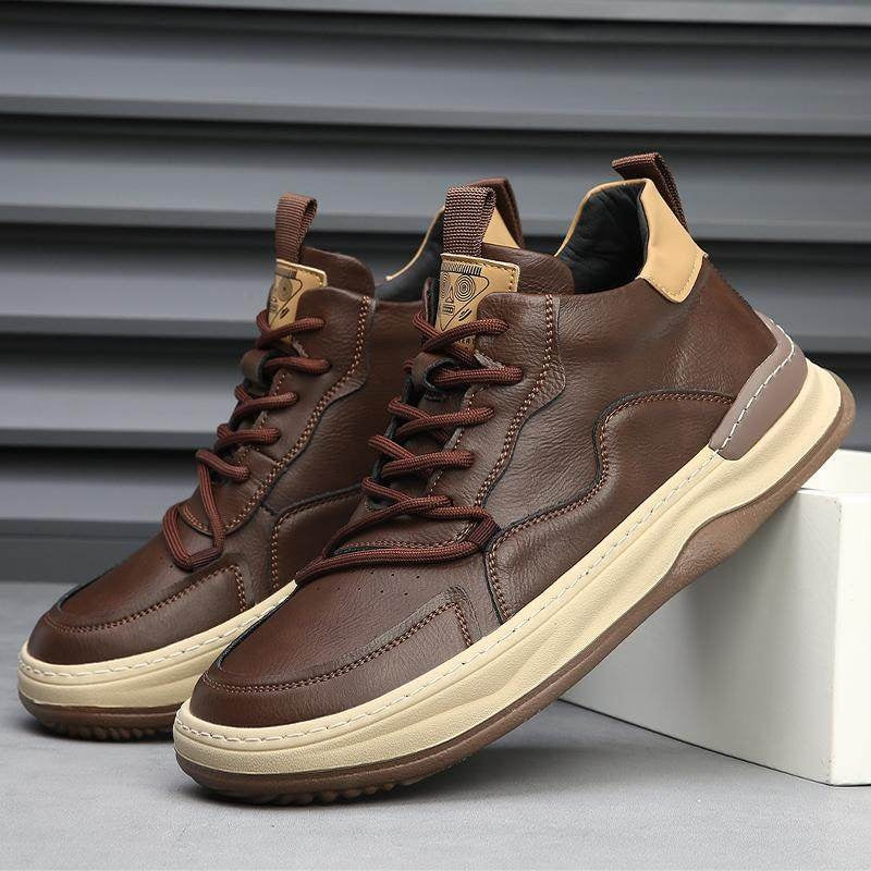 Quentin | Basket Cuir Homme Semelle Épaisse Lacets
