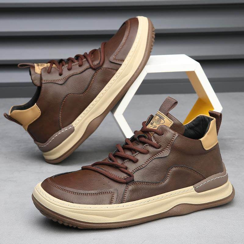 Quentin | Basket Cuir Homme Semelle Épaisse Lacets