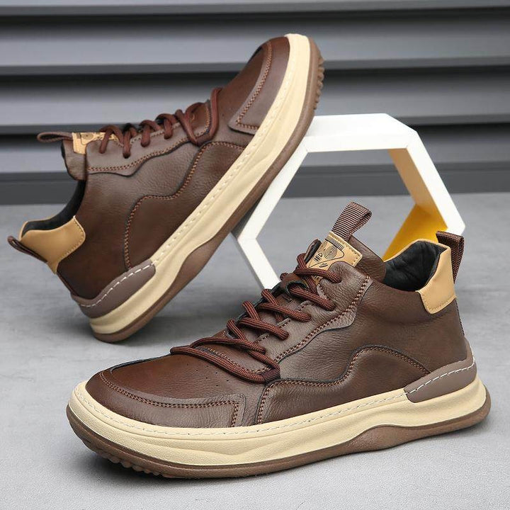 Quentin | Basket Cuir Homme Semelle Épaisse Lacets