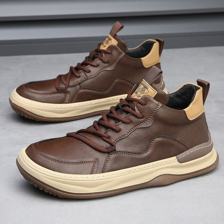 Quentin | Basket Cuir Homme Semelle Épaisse Lacets