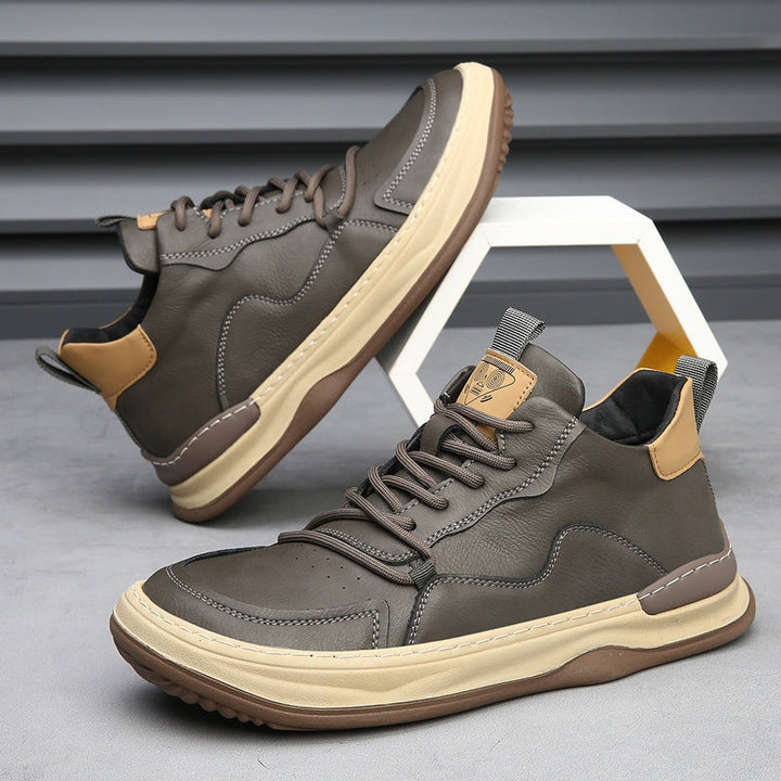 Quentin | Basket Cuir Homme Semelle Épaisse Lacets