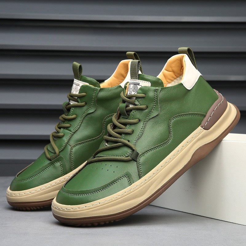 Quentin | Basket Cuir Homme Semelle Épaisse Lacets