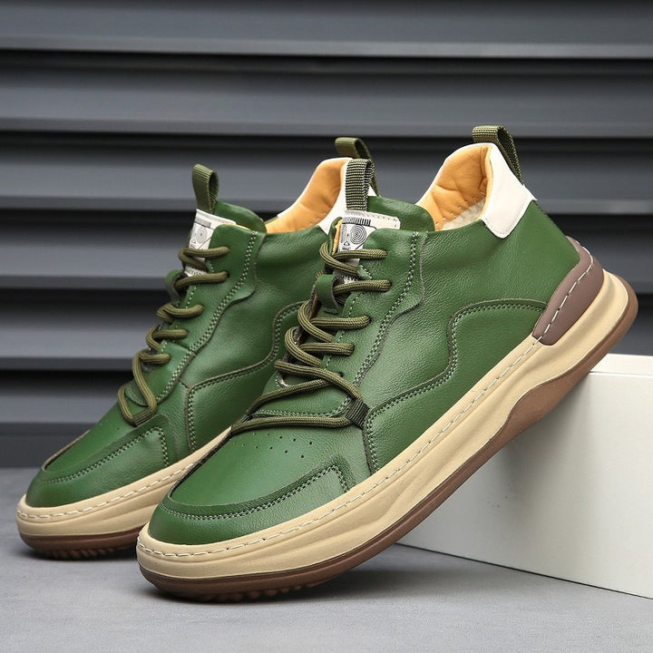 Quentin | Basket Cuir Homme Semelle Épaisse Lacets