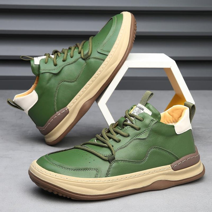 Quentin | Basket Cuir Homme Semelle Épaisse Lacets