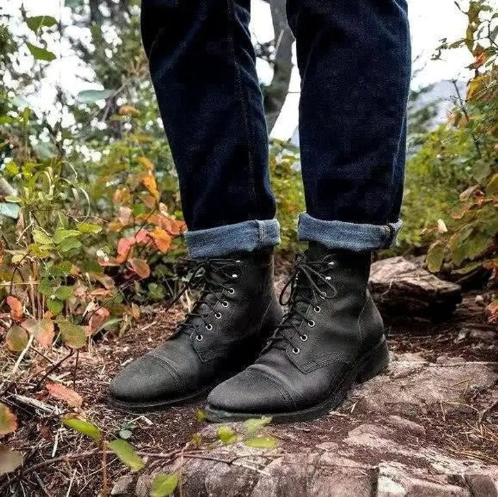 Quentin | Bottines Homme Cuir à Lacets Semelle Caoutchouc