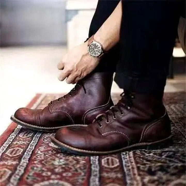 Quentin | Bottines Homme Cuir à Lacets Semelle Caoutchouc