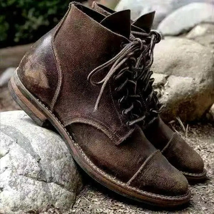 Quentin | Bottines Homme Cuir à Lacets Semelle Caoutchouc