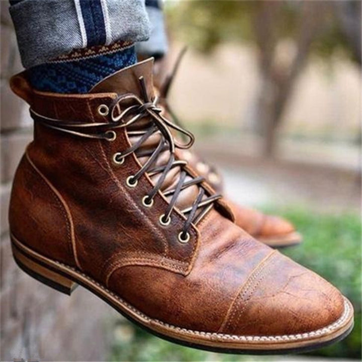 Quentin | Bottines Homme Cuir à Lacets Semelle Caoutchouc