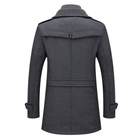 Quentin | Manteau en Laine Homme Long Col Roulé Double Épaisseur