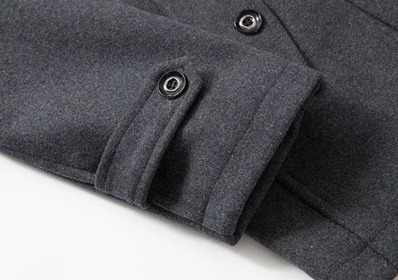 Quentin | Manteau en Laine Homme Long Col Roulé Double Épaisseur