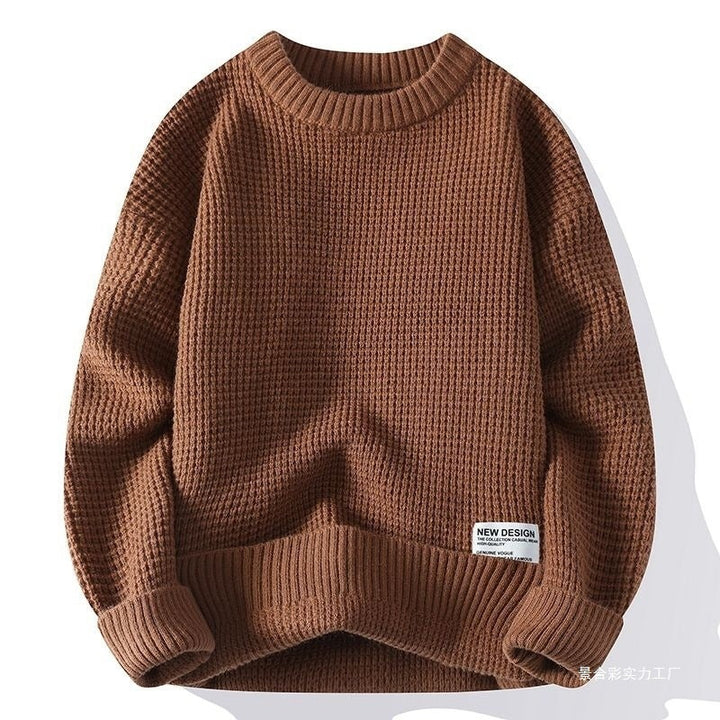 Quentin | Pull en Maille Gaufrée Homme Col Rond Oversize