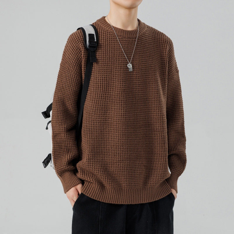 Quentin | Pull en Maille Gaufrée Homme Col Rond Oversize