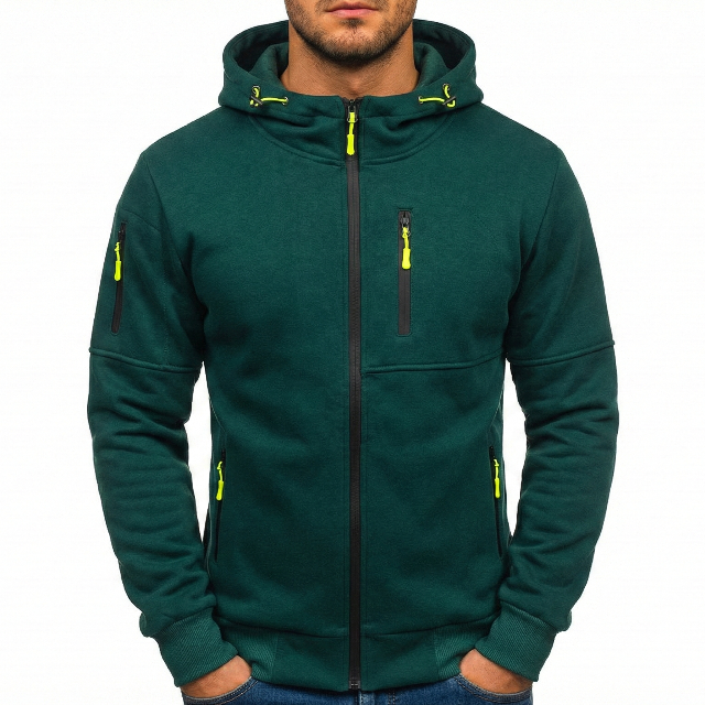 Quentin | Sweat à Capuche Zippé Homme Poches Zippées